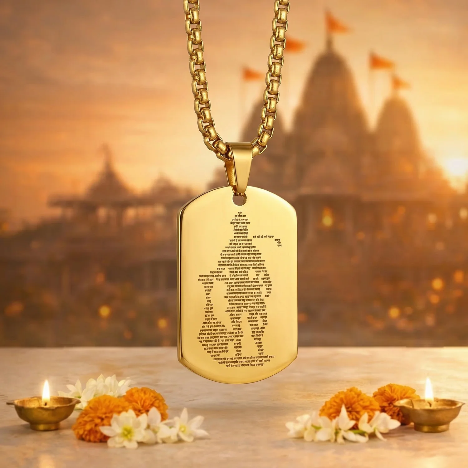 Shree Hanuman Chalisa Pendant Gold - Image 9