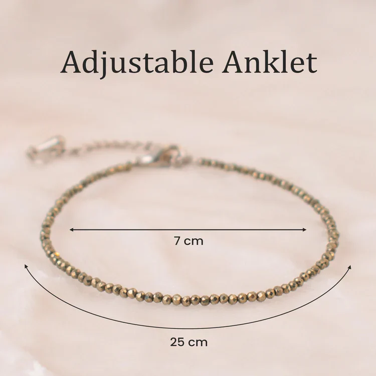 Pyrite Couple Combo - Raw Pyrite Bracelet with Raw Pyrite Anklet - Image 6
