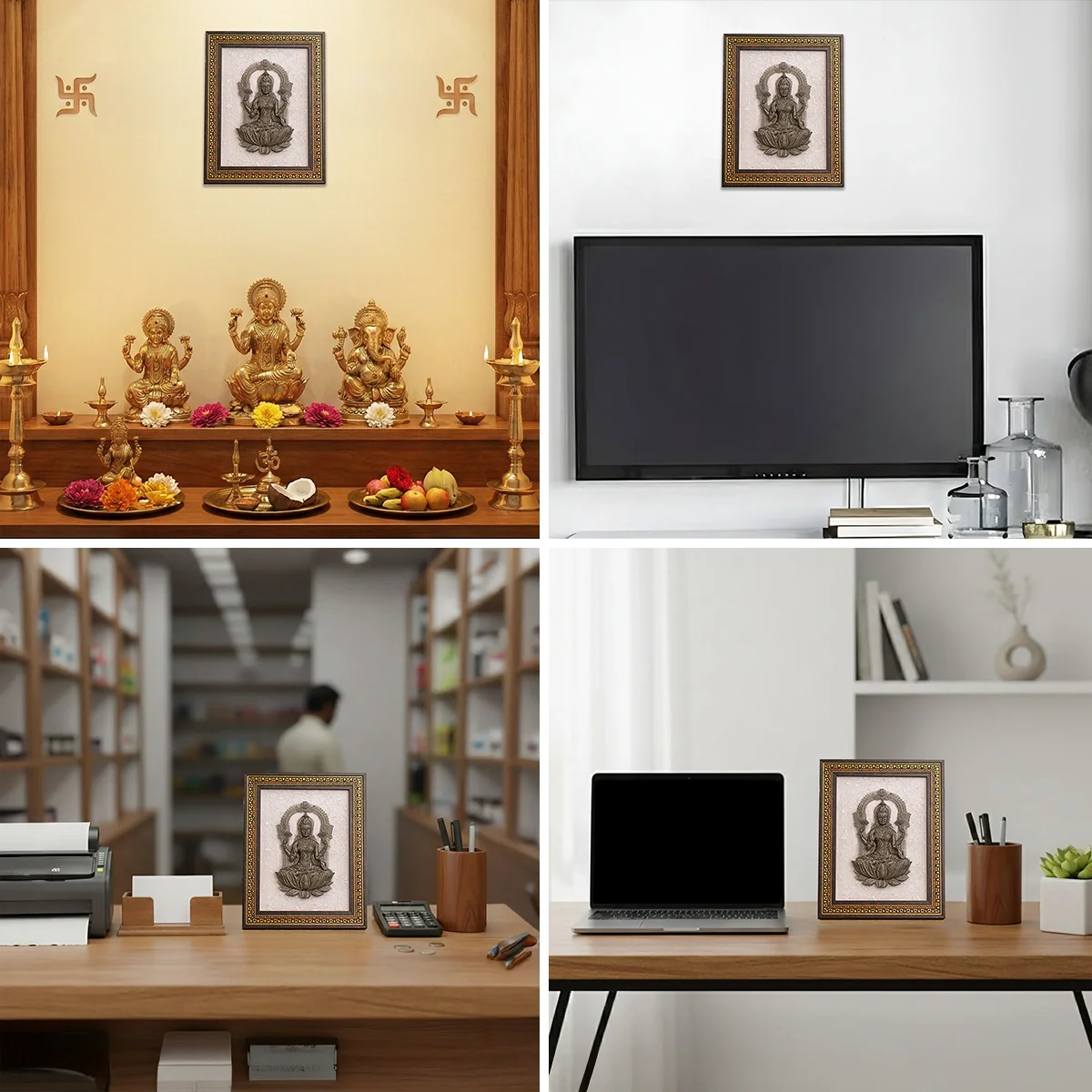 Pyrite Lakshmi Ji on Selenite Frame - Image 9
