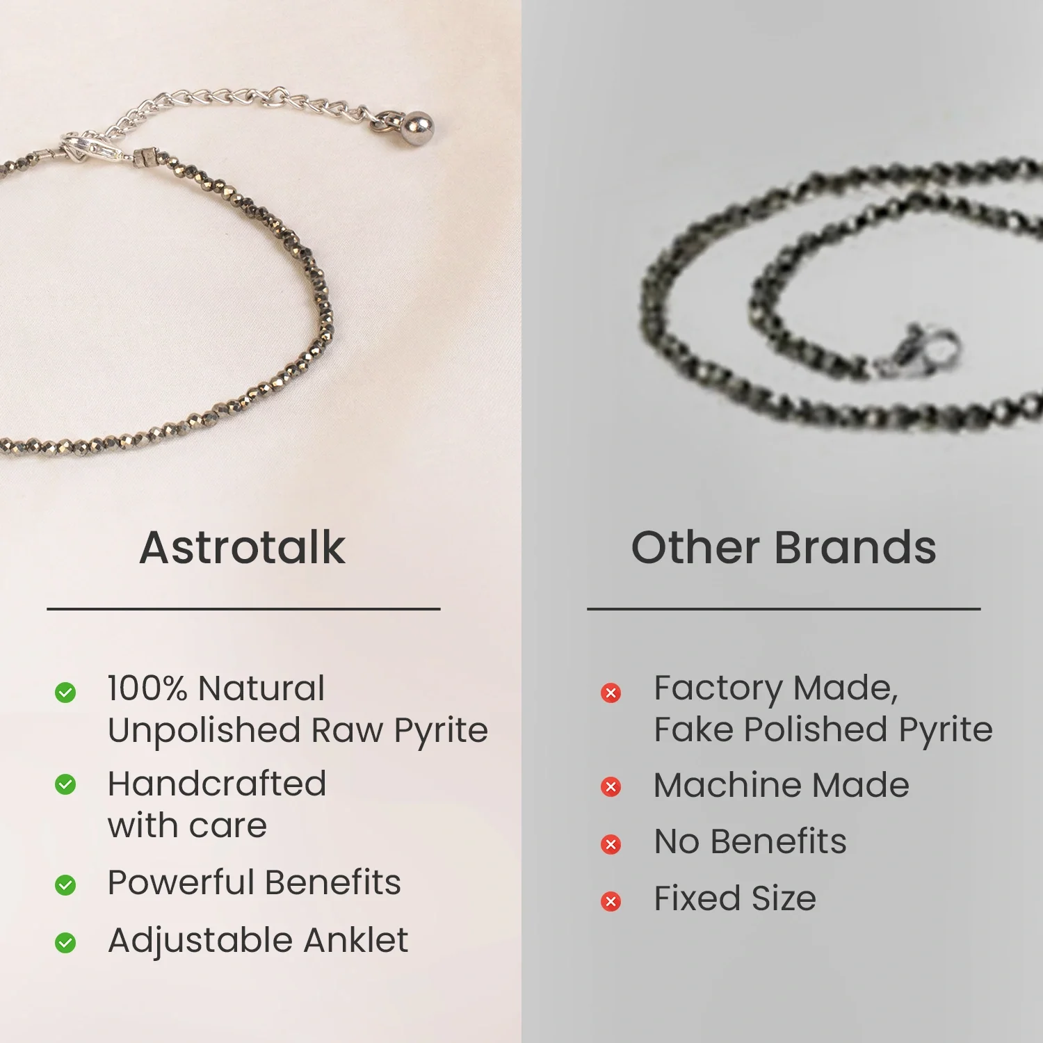 Raw Pyrite Anklet - Image 9